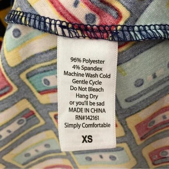 NWT Lularoe Nicole Dress XS 0 2 Retro Cassette Tape 80s 90s vibrant colorful NEW - Picture 6 of 6